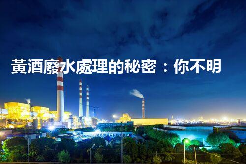 黃酒廢水處理的秘密：你不明白的環(huán)保技術(shù)突破！